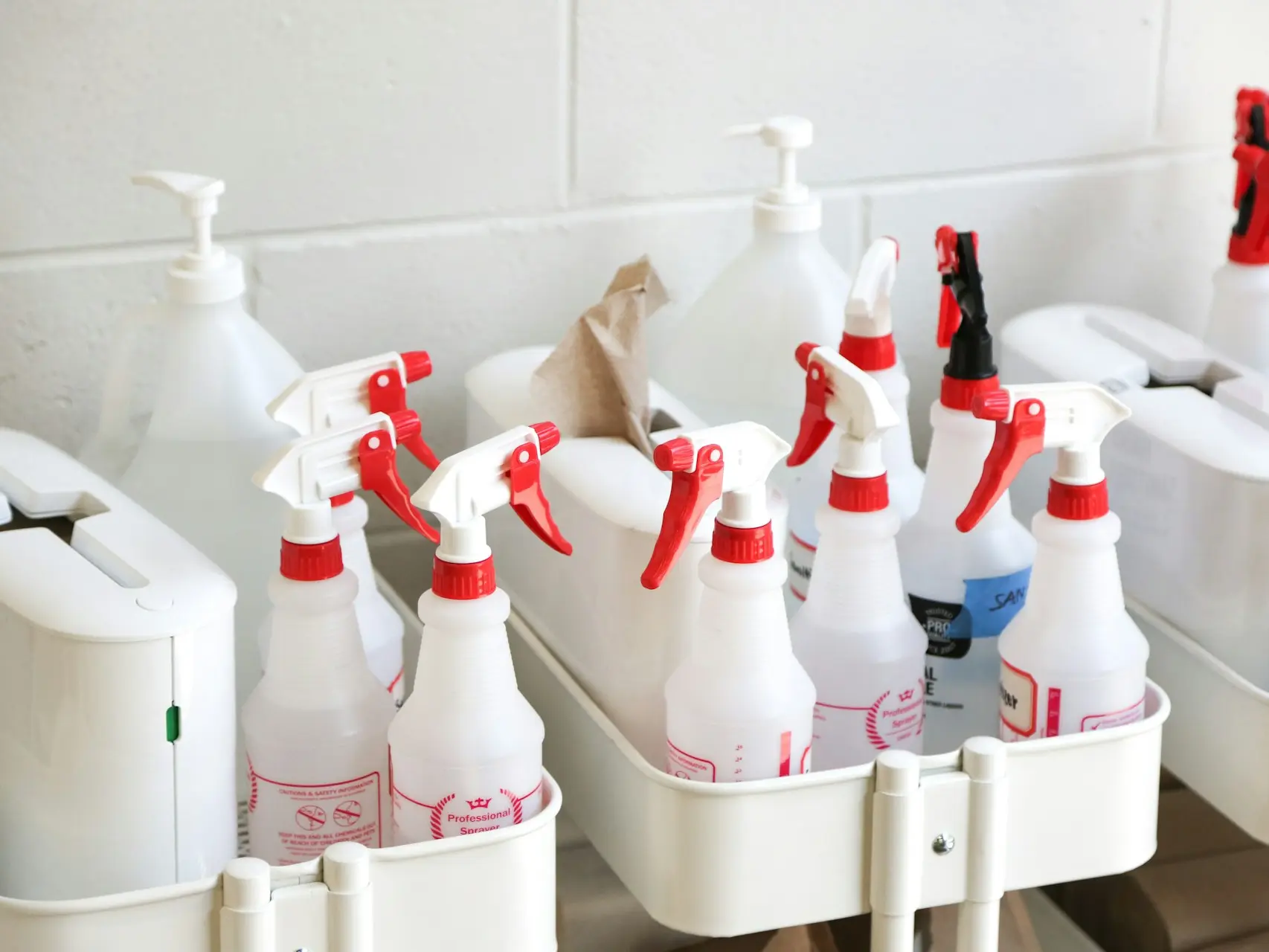 white plastic bottles on white plastic container
