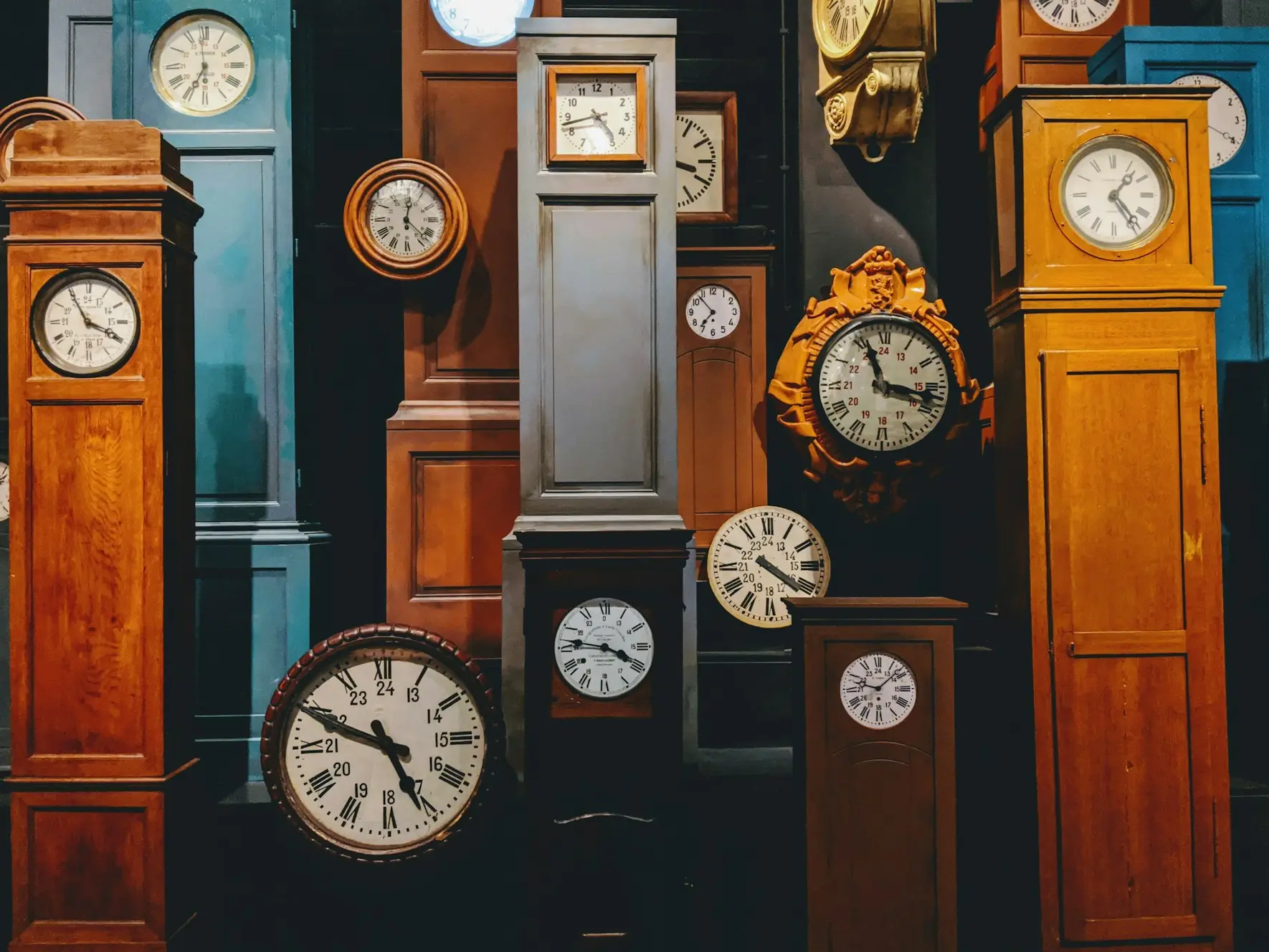 brown wooden framed analog clock